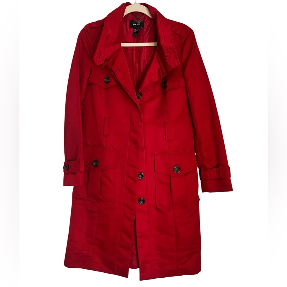 Mng Suit Elegant Red Trench Coat